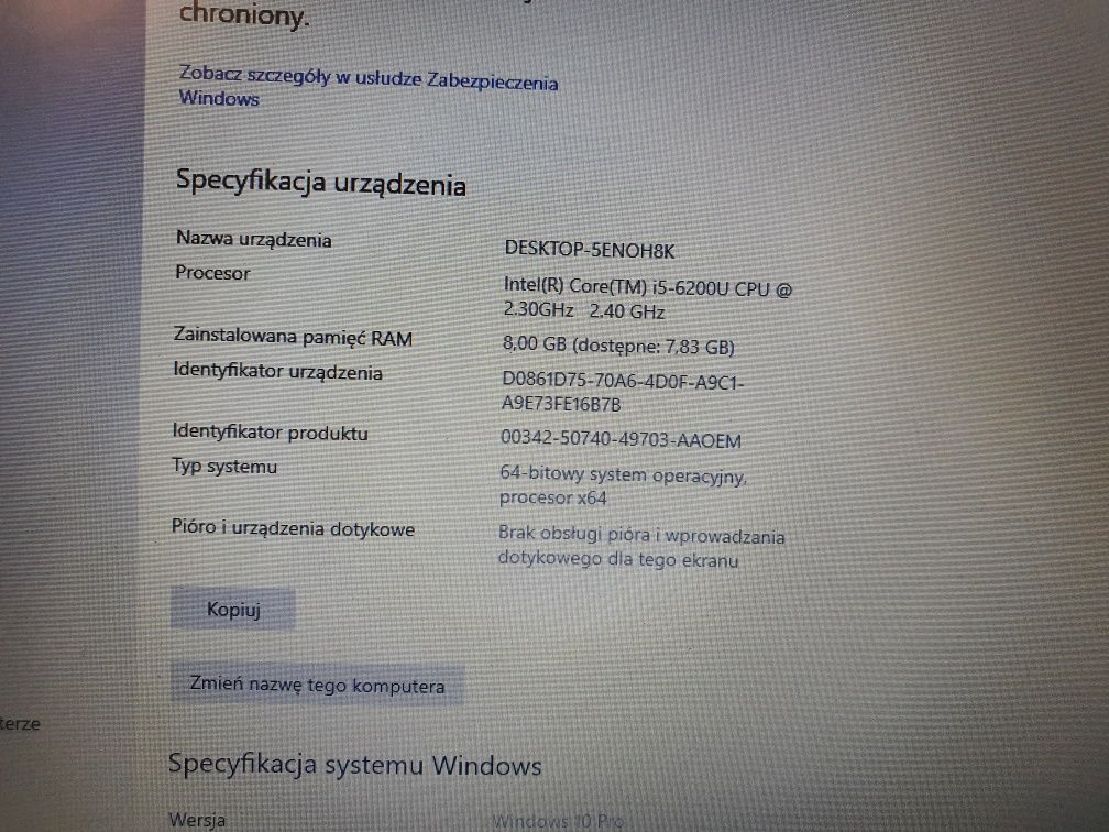 Laptop dell latitude 3570 15.6 cala Led i5 core Windows 10 pro