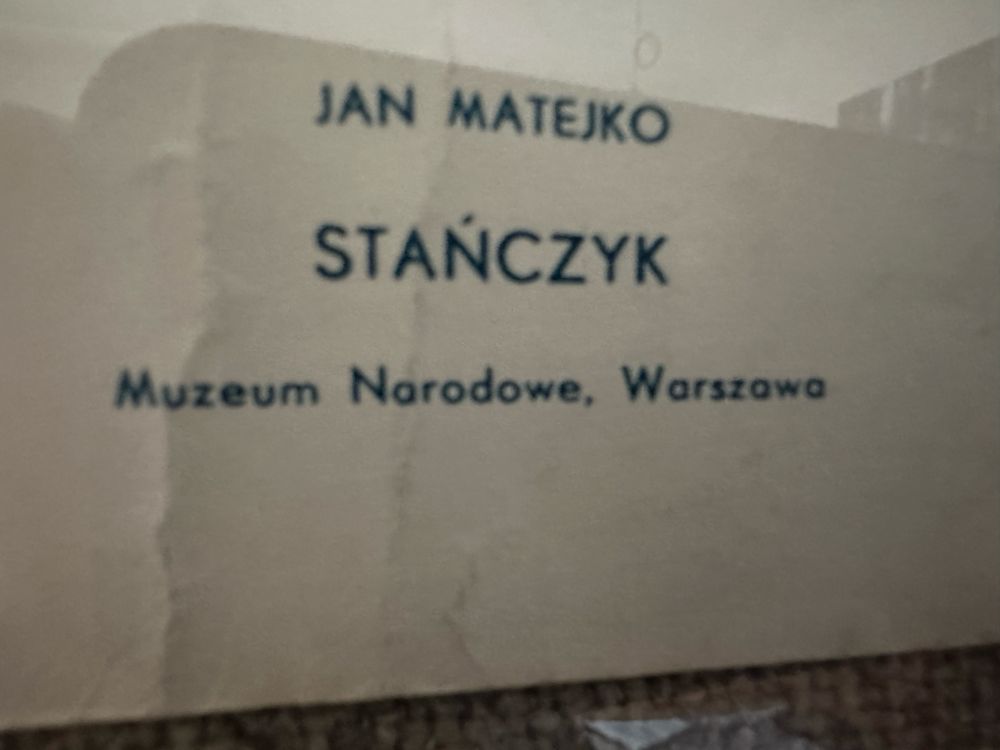 Rzadki, stary wydruk obrazu Jana Matejki “Stańczyk” 1960r w drew.ramie