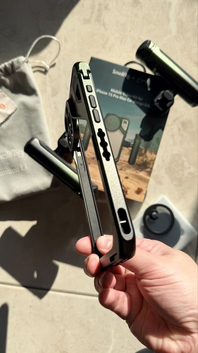 Small rig, klatka, stabilizator, gimbal iphone 15 pro max, pełny zesta