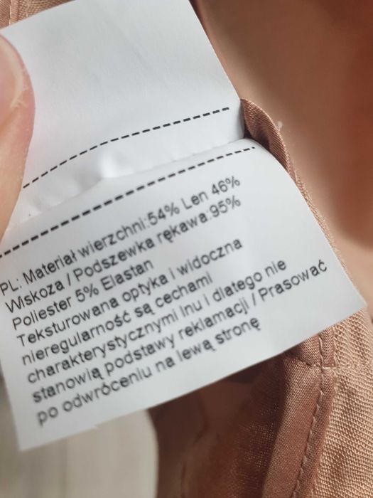 Beżowa lniana narzutka marynarka Hallhuber 38