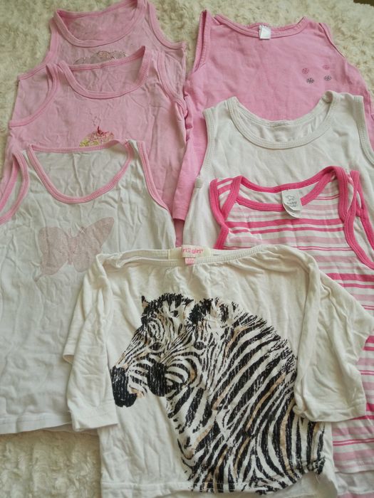 6szt. podkoszulek 98-104 i bluczka zebra
