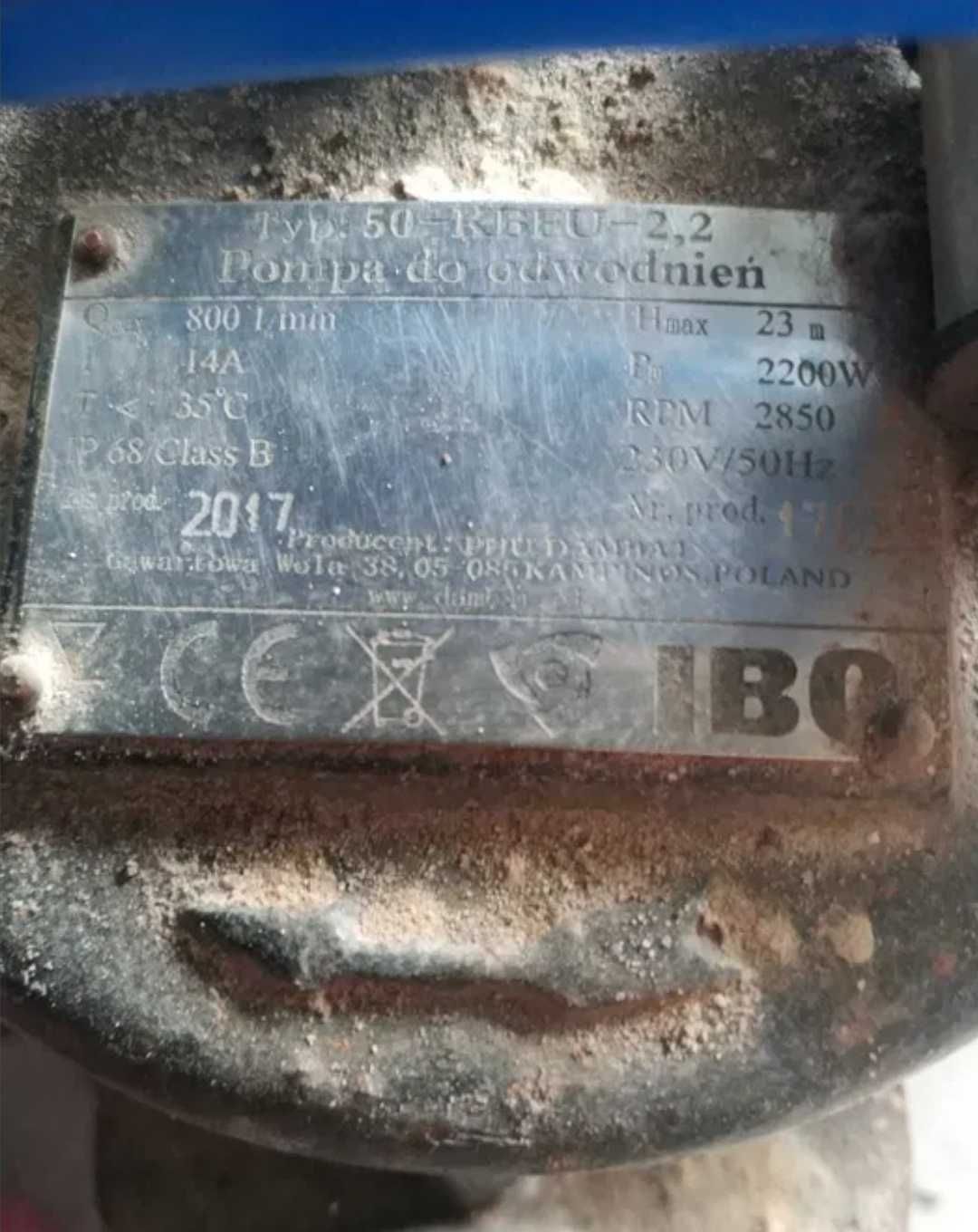 Pompa szlamowa 50-KBFU-2,2 230V IBO do odwodnień