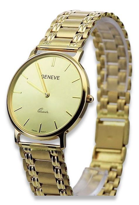 Duży złoty zegarek damski 14k 585 Geneve mw004ydy&mbw009y-f Gdańsk