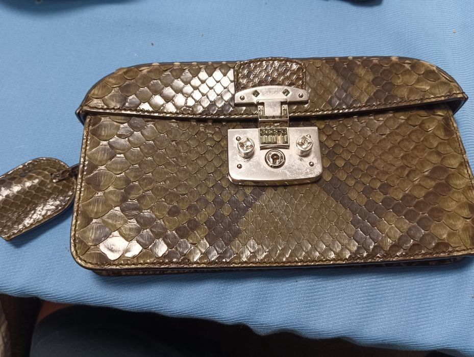 Mala Gucci  em. Pele de pitonverde