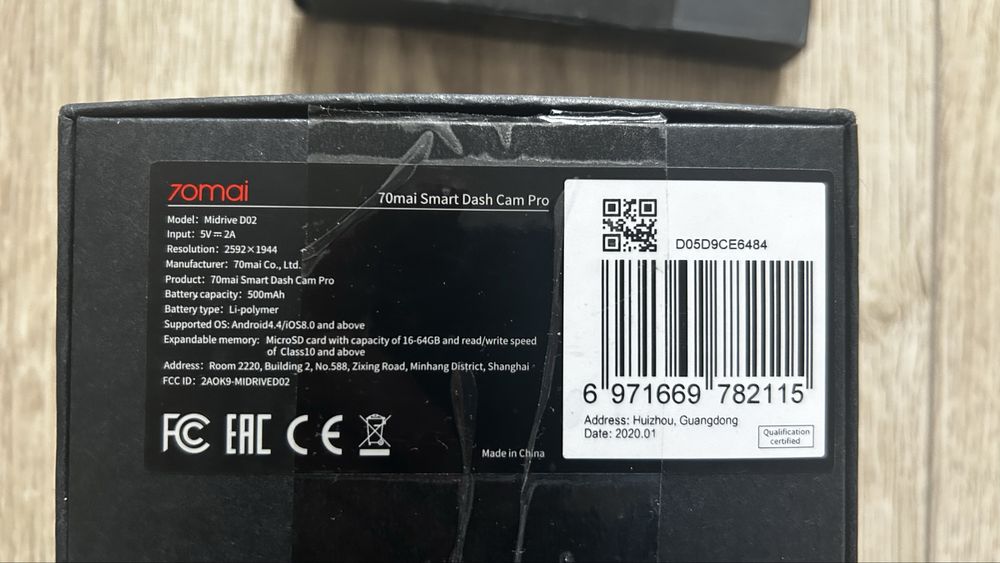 Wideorejestrator 70mai Smart Dash Cam Pro + moduł GPS
