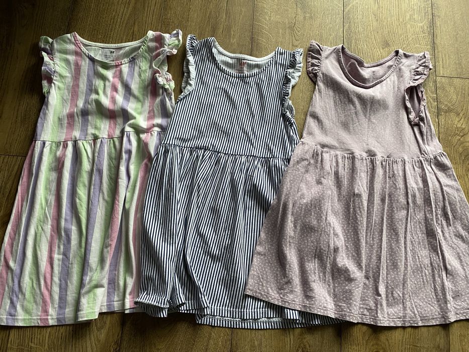 Zestaw ubranek dla dziewczynki H&M rozm 122,128 stan bdb x 12 szt