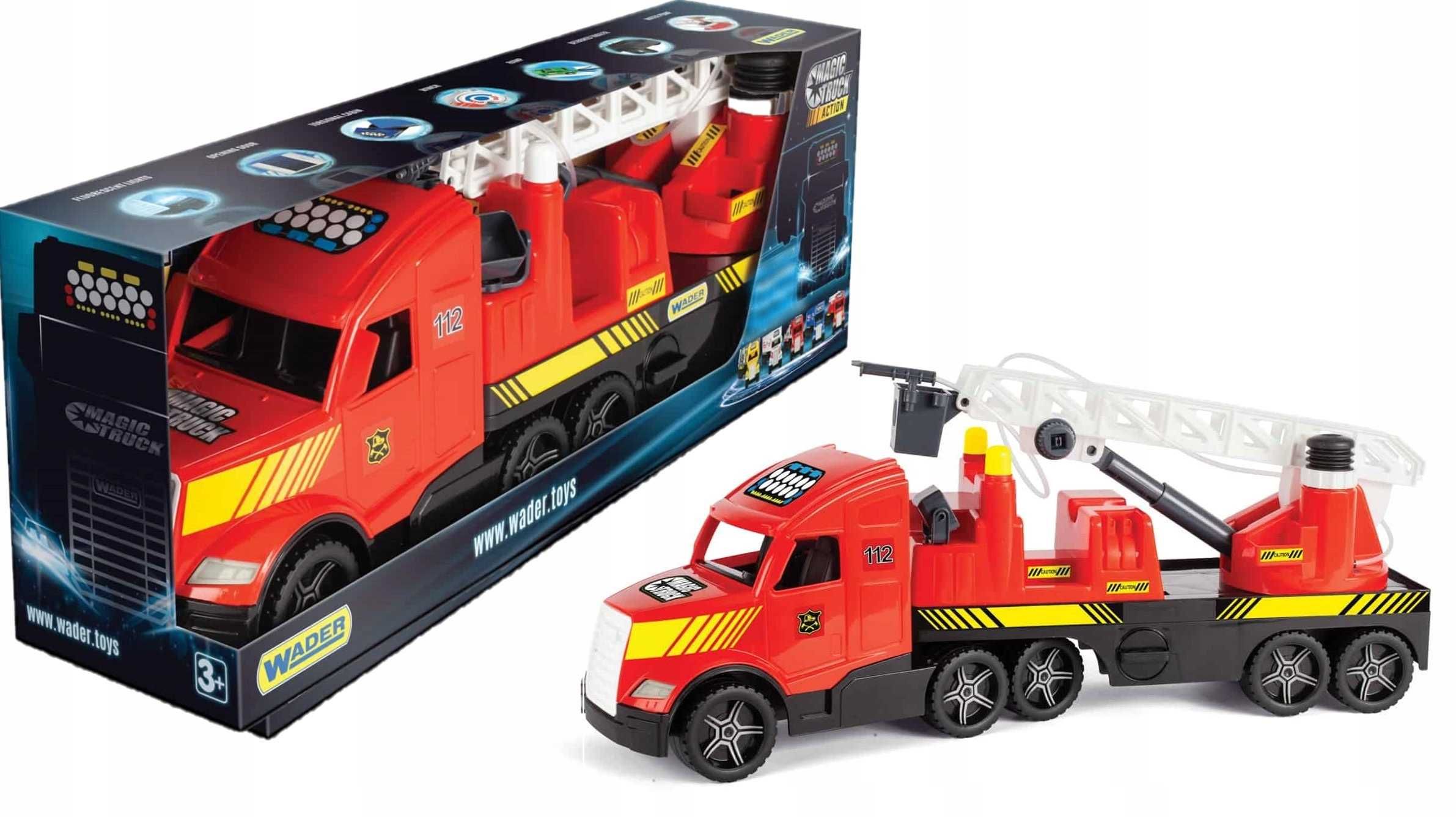 Mega Ciężarówka Straży Pożarnej Wader Magic Truck Action Tryska Wodą