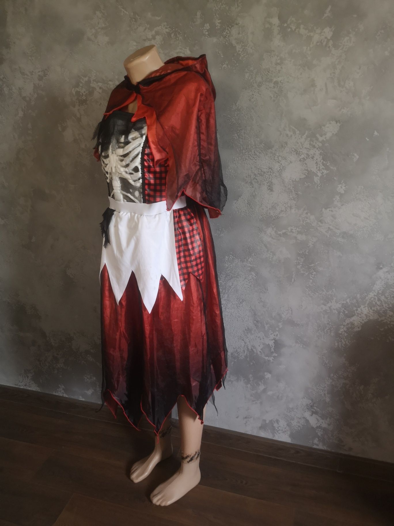 Карнавальный костюм платье красная шапочка скелет хелоуин хэлоуин