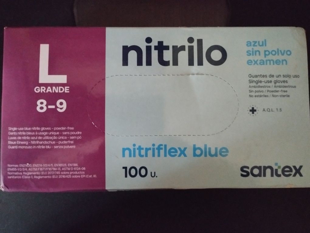 Luvas de nitrilo caixa 100 unidades