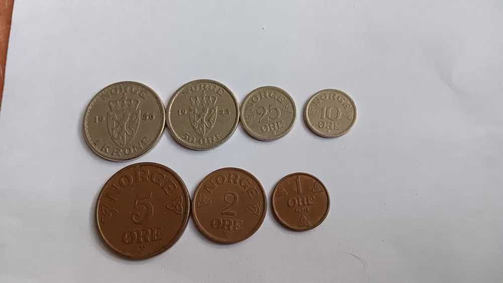 Lote de moedas antigas - Noruega