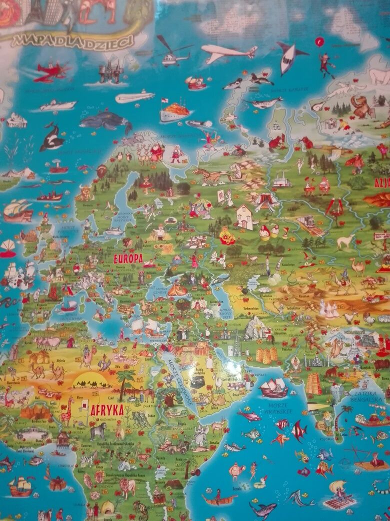 Mapa ścienna "Świat", laminowana, nowa 150/100