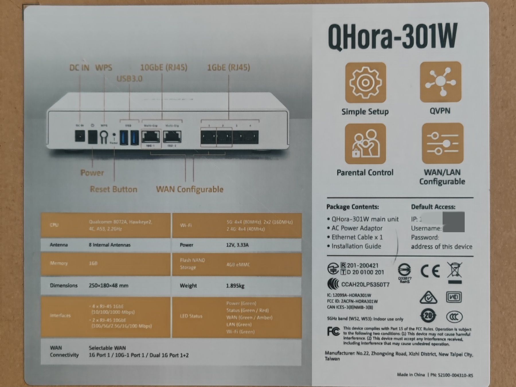 Router QNAP QHora-301W