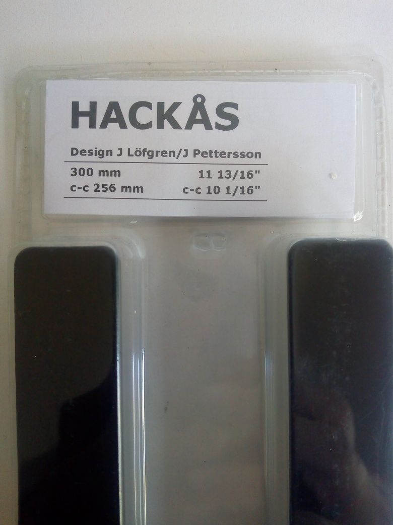 2 puxadores HACKAS IKEA antracite 300 mm