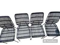 4 krzesła z polirattanu czarne