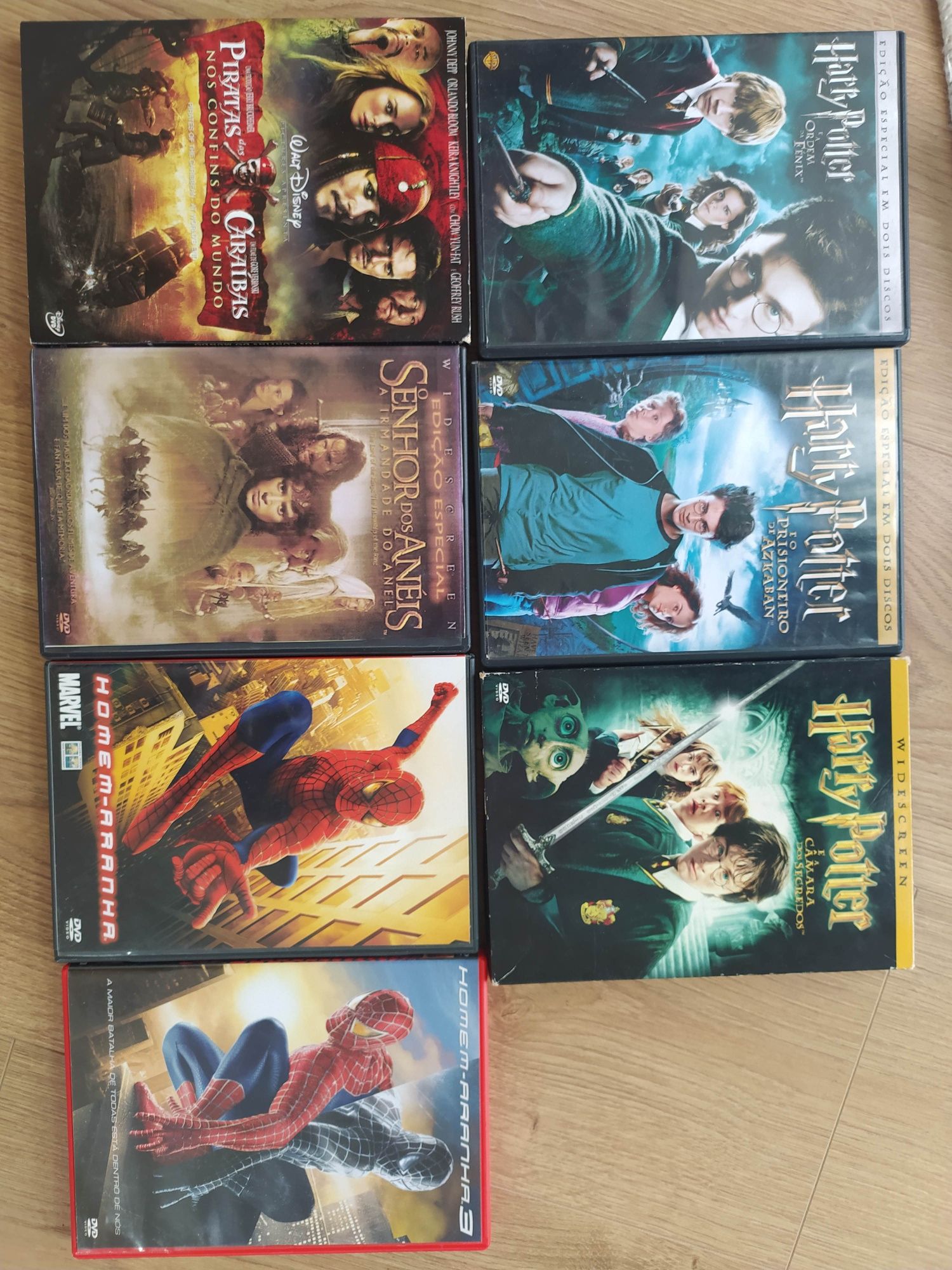 DVDs Harry Potter, Homem Aranha, Senhor dos Aneis