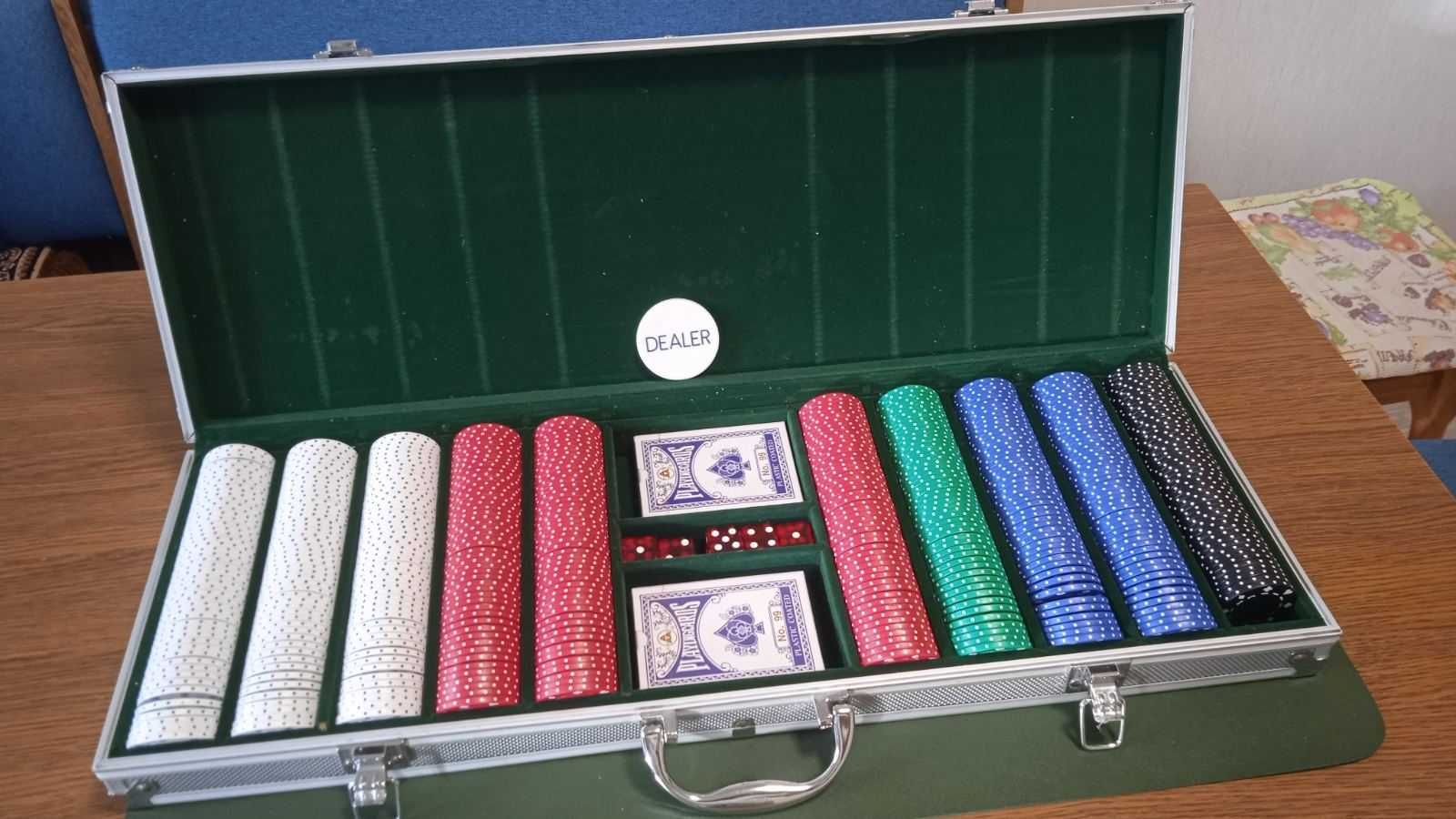 Класичний ретро набір для гри в покер на 500 фішок, для 2-10 гравців