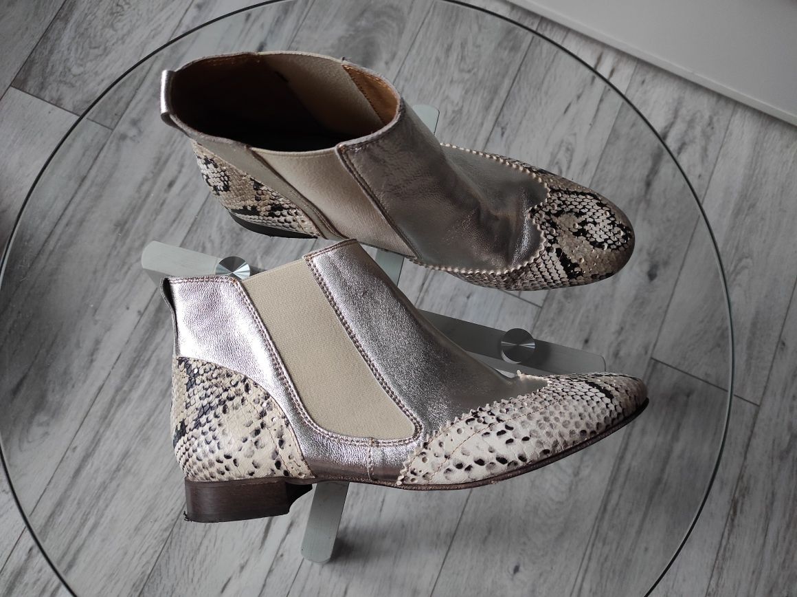 Buty sztyblety skóra - nowe