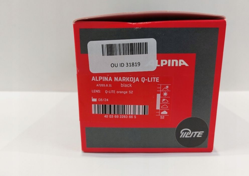 Gogle sportowe M40 Narkoja Alpina czarne, szkła pomarańczowe