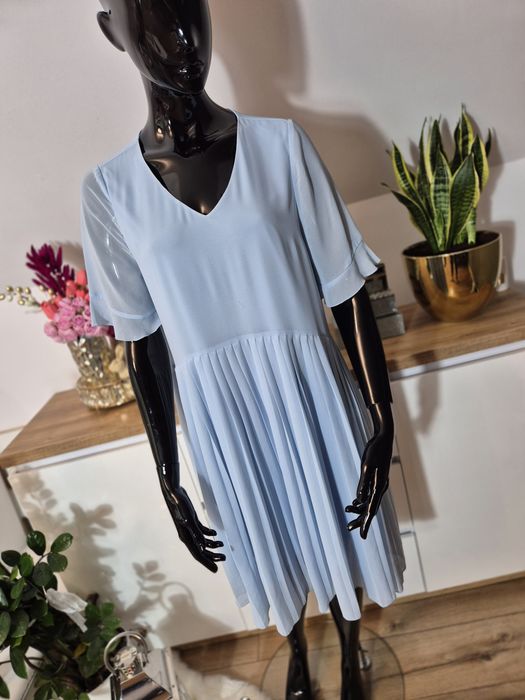 Długa sukienka damska premium niebieska błękitna Saint Tropez M 38 dek