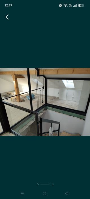 Ścianki loftowe metal + szkło na wymiar