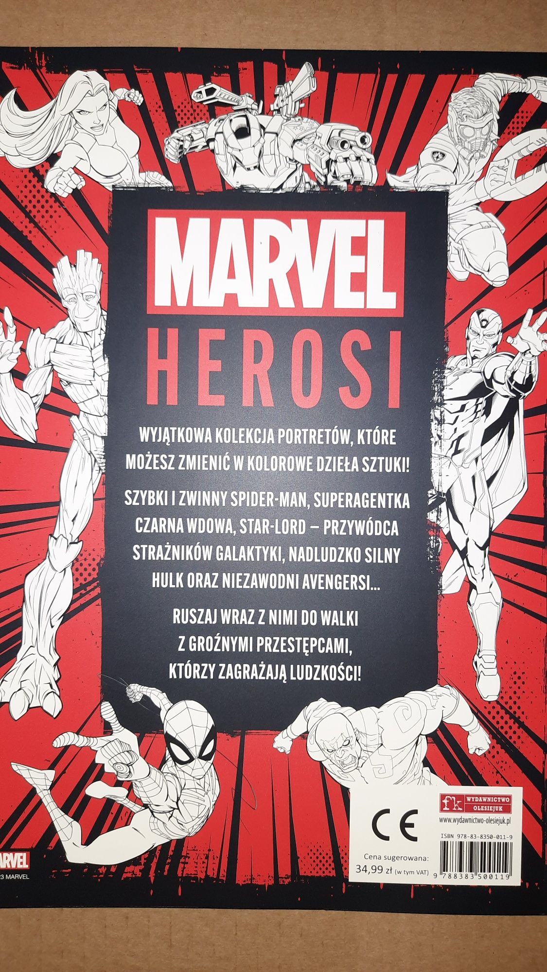 MARVEL HEROSI Arteterapia - 90 rysunków