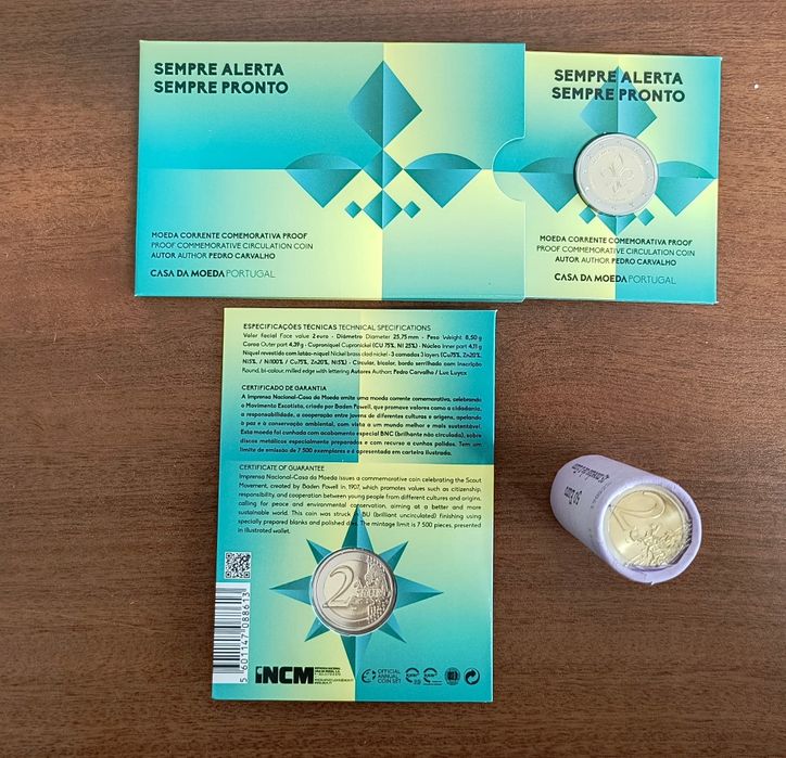 Moeda comemorativa 2 euros "sempre alerta, sempre pronto"