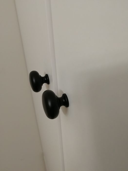 Gałka meblowa, jednouchwytowa, czarna, 31 mm - 8 szt.