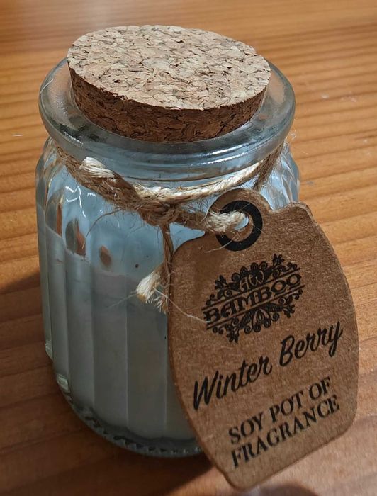 Vela de cera de soja em pote