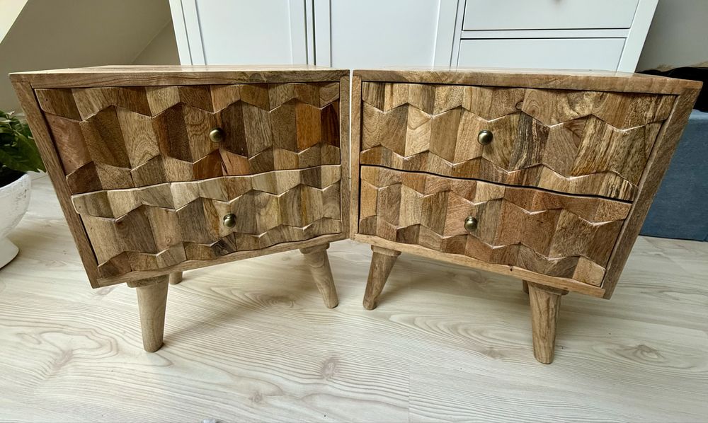 Zestaw - szafki nocne, lite drewno mamgo