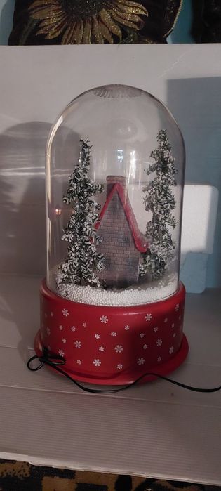 Новогодний снежный  Огромный МегаШар Колба музыка свет снег