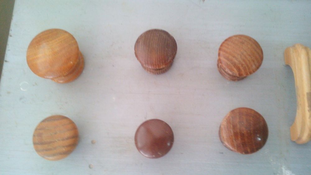 Puxador em madeira para moveis gota larga varias cores ou madeira natu