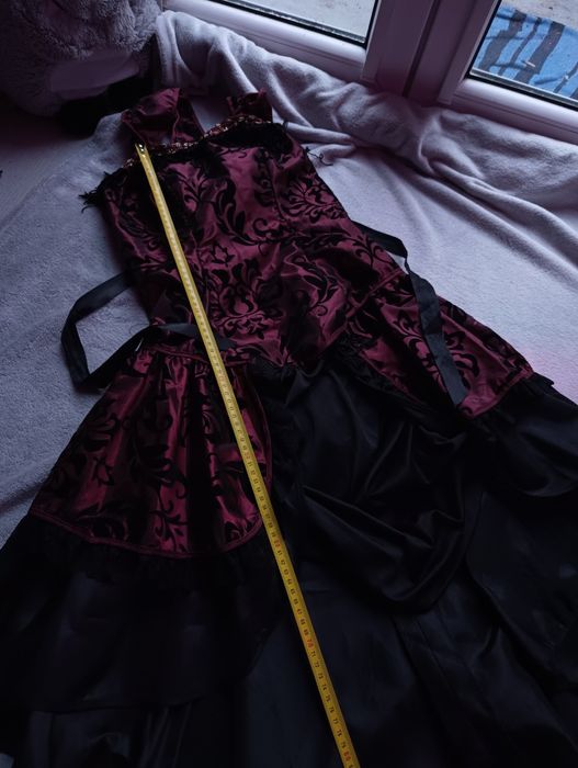 Sukienka gotycka, gotyk S czarna bordowa