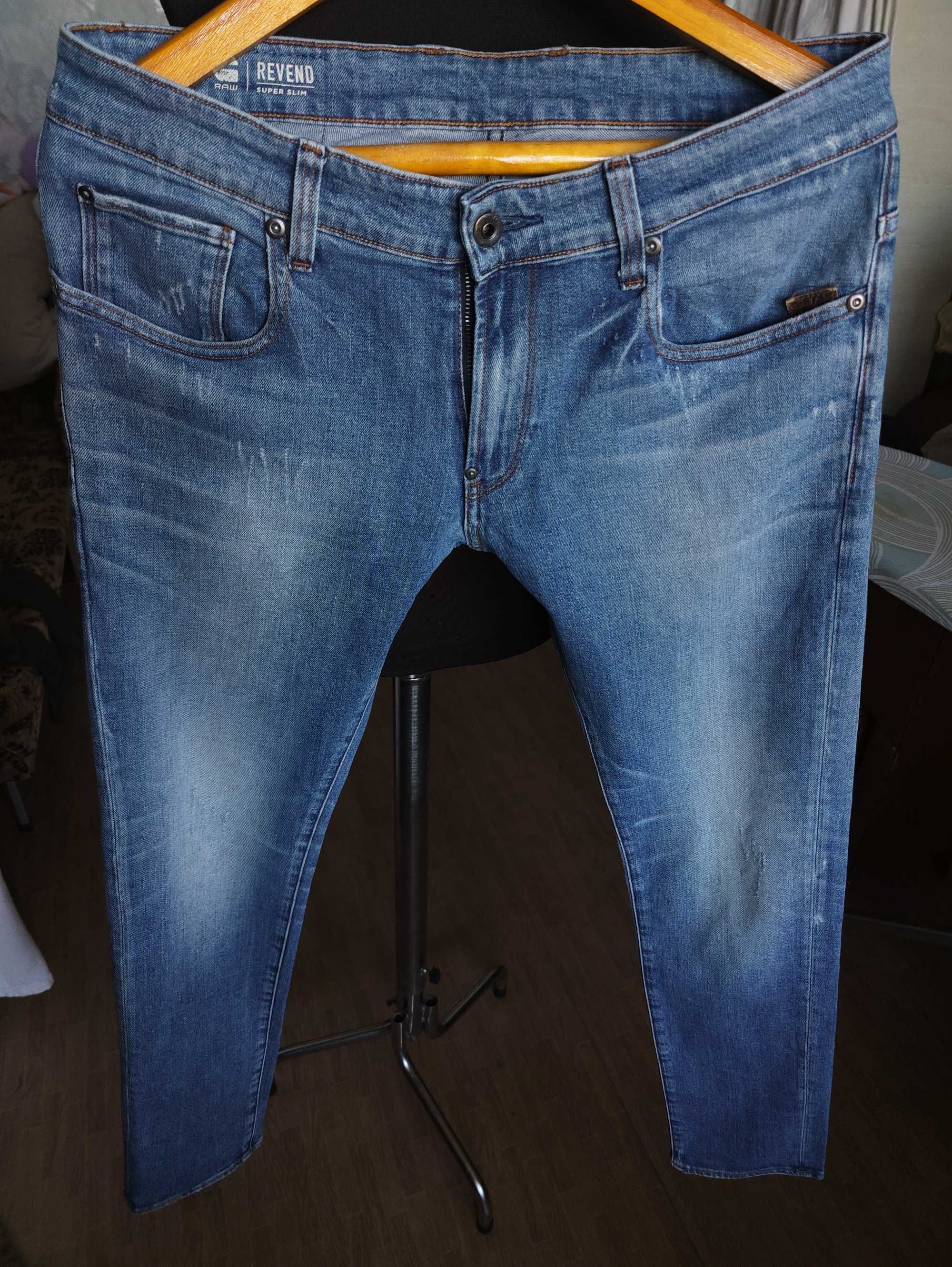 Джинсы G-star Raw revend super slim jeans Holland w32 stretch blue.