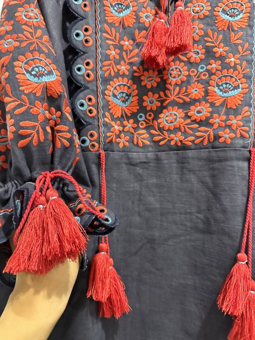 Плаття вишиванка синє червона платье вышиванка синие красная вышивка