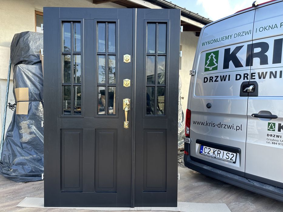 Drzwi zewnętrzne drewniane 800 Ofert dwuskrzydłowe SCHLAGE cała Polska