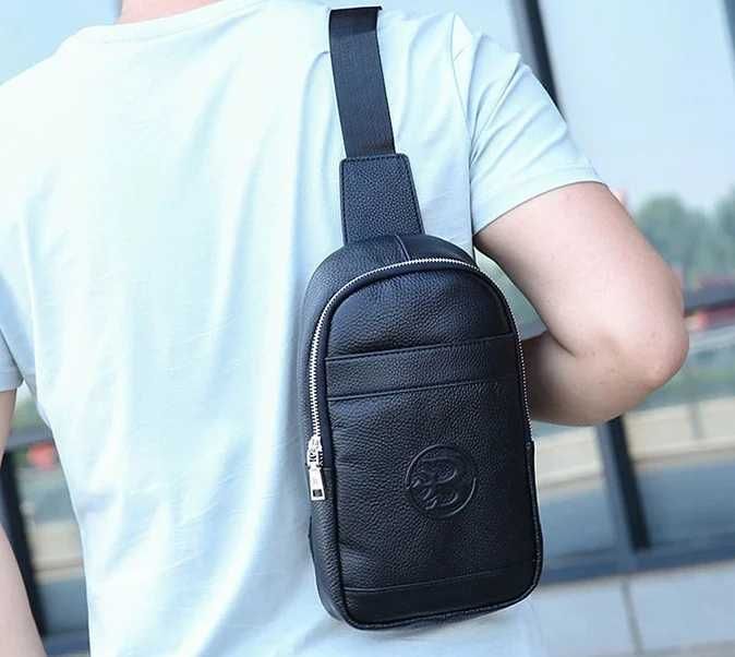 Чоловіча сумка мужская барсетка на груди натуральна шкіра Feidikabolo