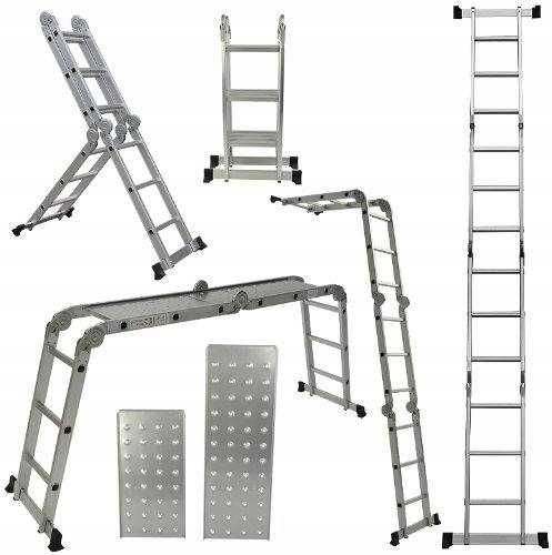 Drabina Aluminiowa PRZEGUBOWA wielofunkcyjna 4x3 platforma podest