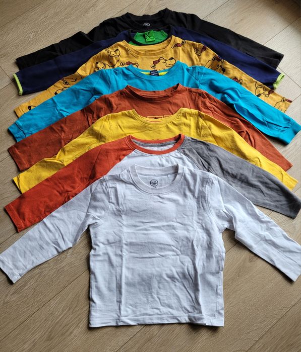 8 bluzek chłopięcych z długim rękawem 98-104