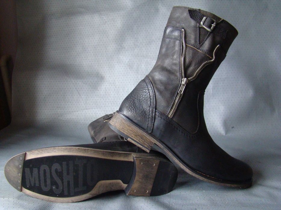 Сапожки с пряжками  МОSHION. 42 - 43р. боты в стиле HARLEY DAVIDSON