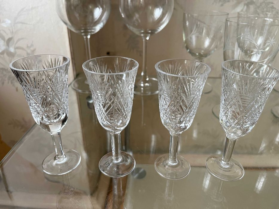 Хрустальные бокалы, рюмки, салатники СССР.