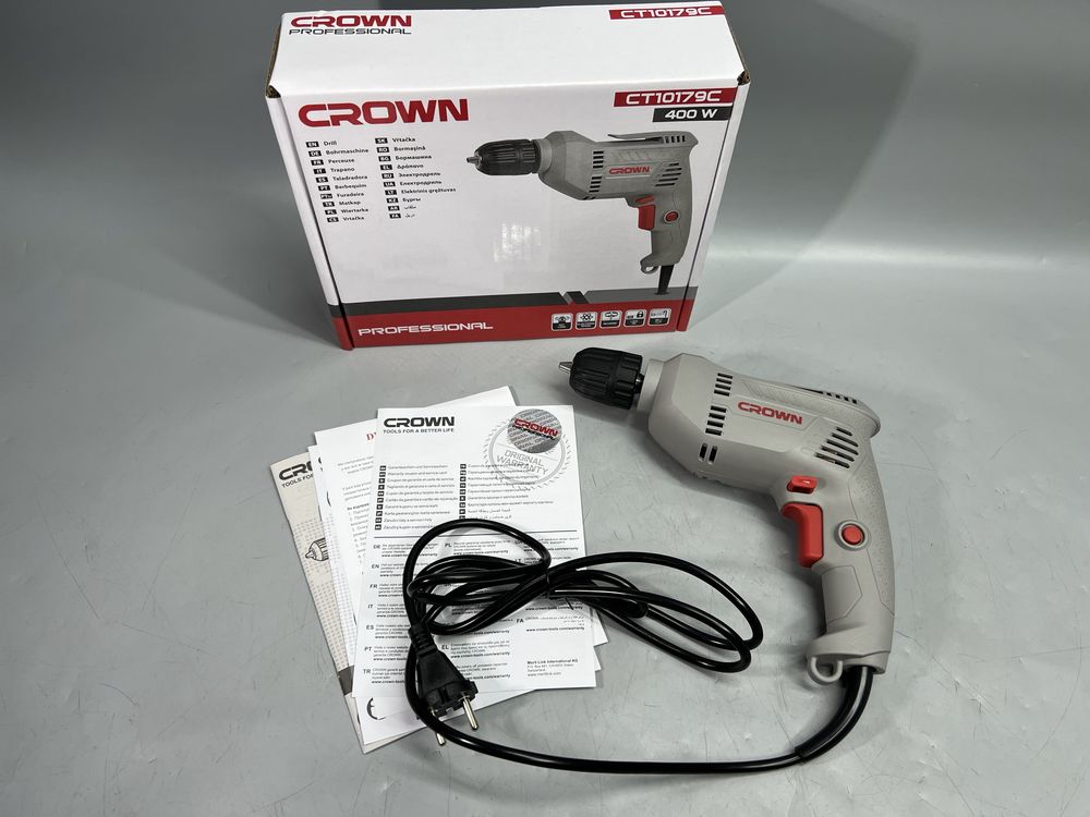 Дрель безударная CROWN CT10179C Гарантия 3 года Заводская