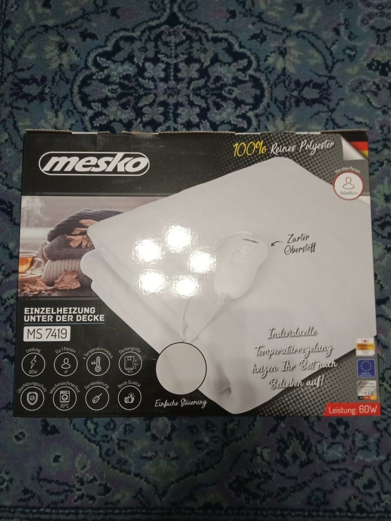 Електроковдра Mesko MS 7418, 150*80 см, біле