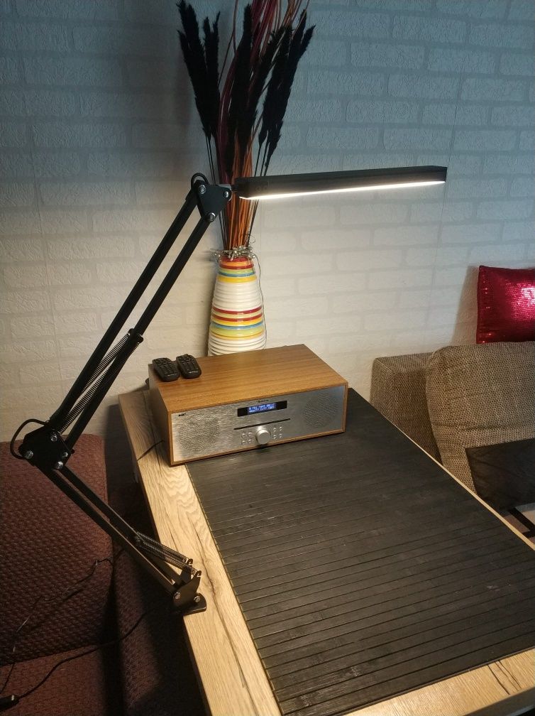 Lampa stołowa nocna czarna biurkowa LED Stołowa Regulowana Lampka