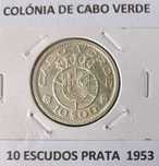 Moeda portuguesa 10 escudos Prata Ex colónia Portuguesa de Cabo Verde