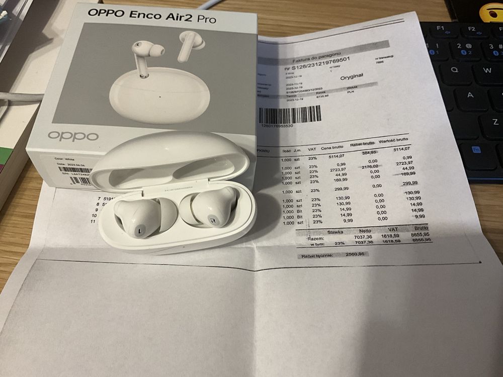 Sluchawki dokanalowe Oppo Enco Air 2 Pro gwarancja 12 2025