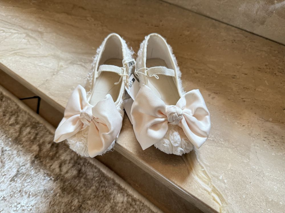 Baleriny balerinki Zara urocze wyjściowe eleganckie 25 mokasyny