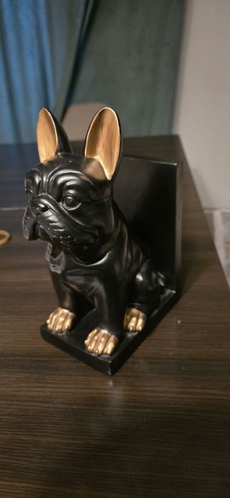Buldog francuski, podpórka pod książki, figurka unikat