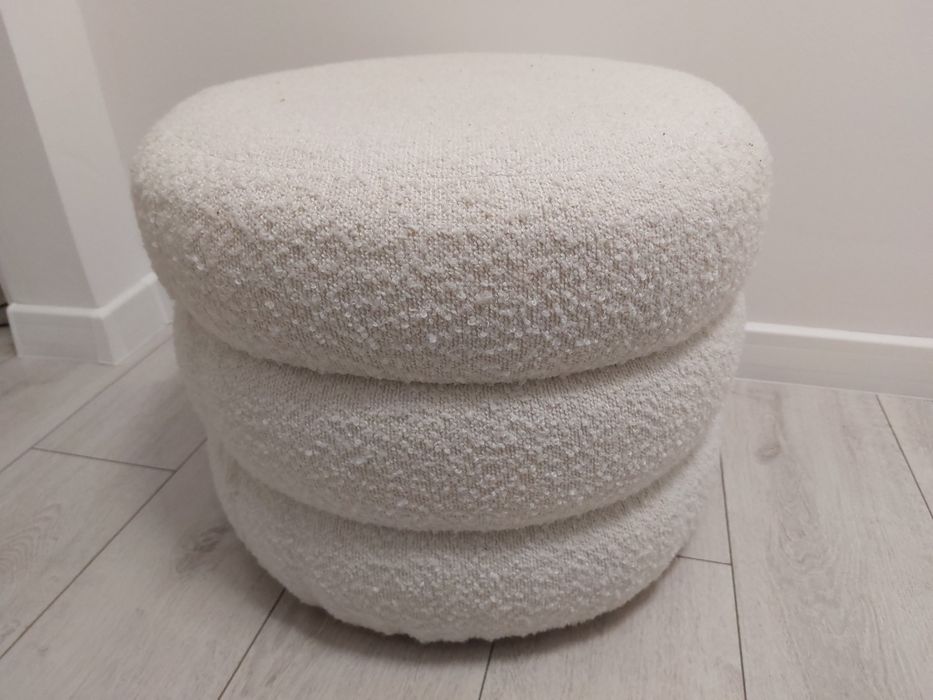 Pufa biała Wys. 40cm Śr. 50cm [Rezerwacja]