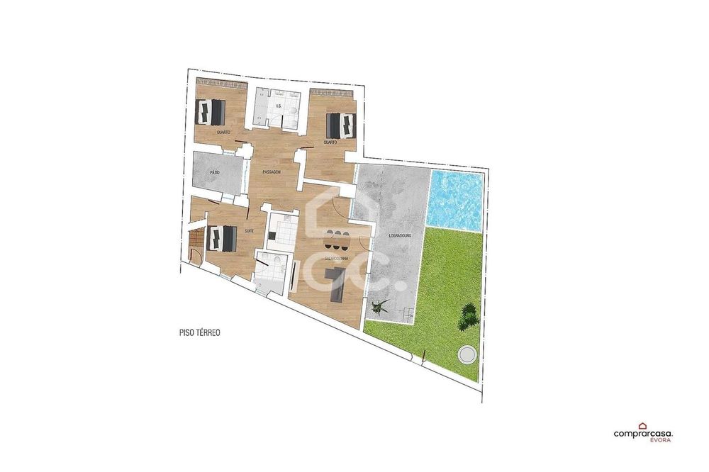 Duas moradias, T3 e T2, para reconstruir com projecto aprovado  | Cent