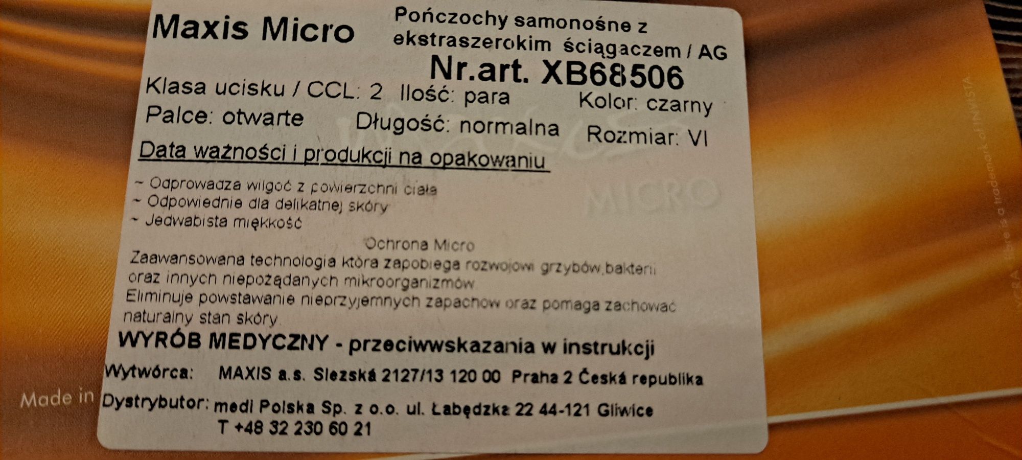 Pończochy samonośne,wyrób medyczny,z ekstra szerokim ściągaczem, CCL2